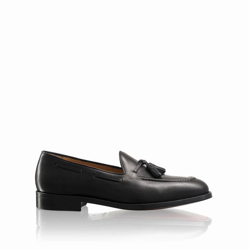 Russell & Bromley Broker Tassel Loafers Men's Black [OMK5757FO]